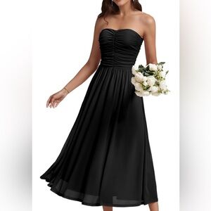 Elegant Black Strapless Dress